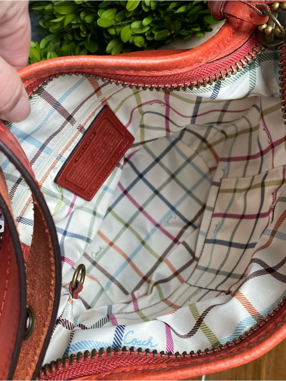 Coach Chili Red Tattersall Bleecker Bucket Bag and Waller Set Bundle Y2K - Picture 3 of 17